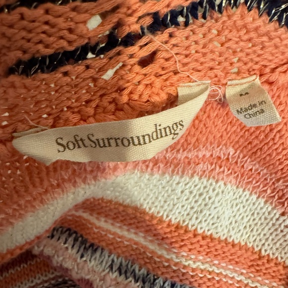 Soft Surroundings Womens Artist Cardigan Multi Color Knit Sweater Size Medium - Picture 8 of 9